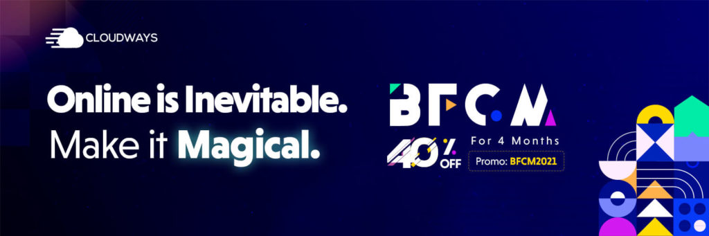 Cloudways Black Friday Cyber Monday promo banner