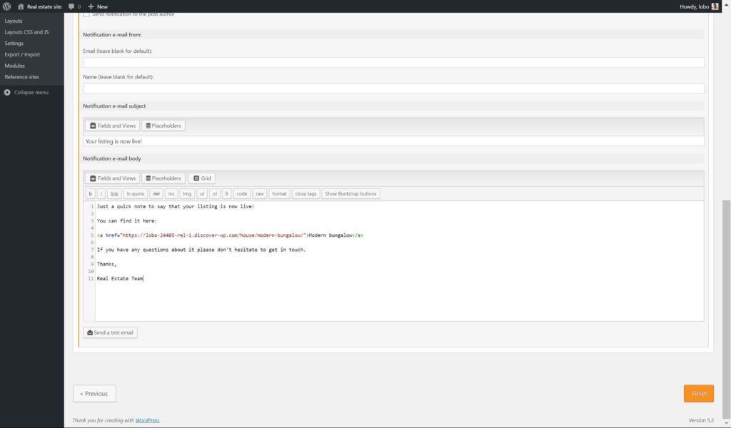 Adding email notifications for users who have completed the form
