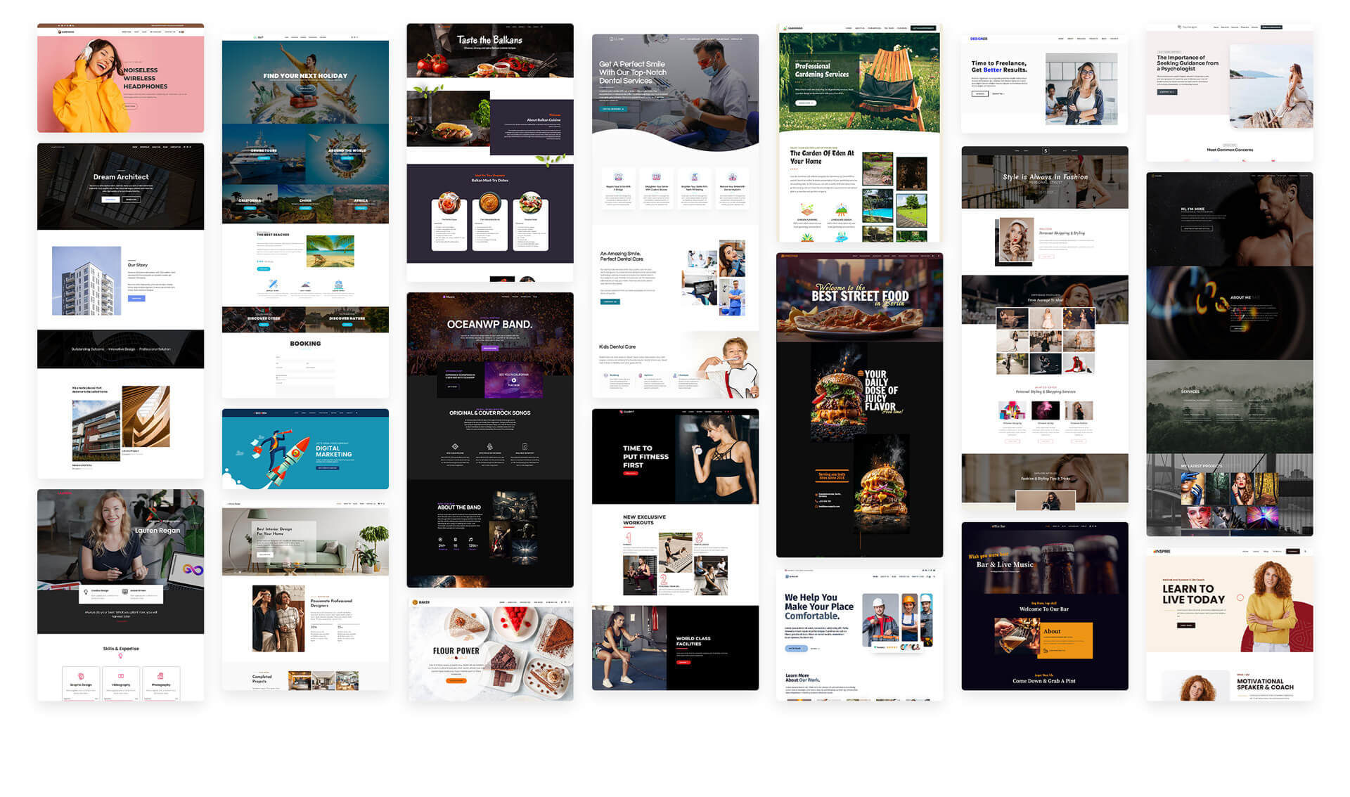 OceanWP WordPress full site templates display