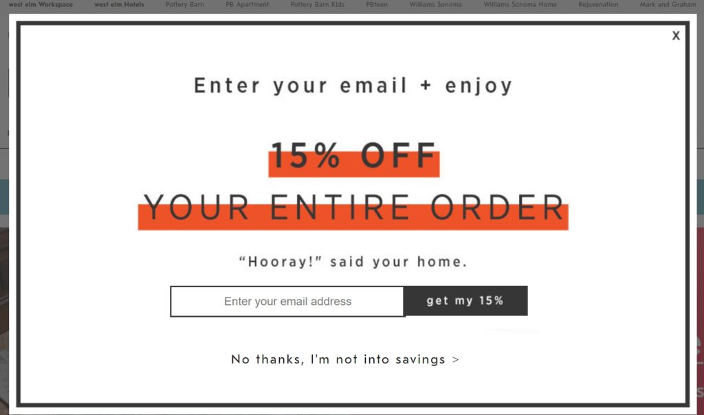 Lead Magnet from West Elm