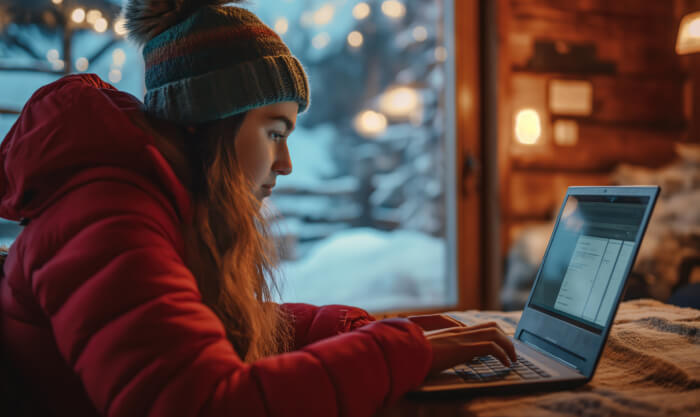woman searching for answers in online community discussions
