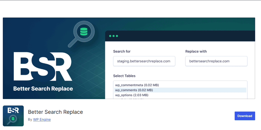 Better Search Replace WordPress plugin WordPress repository screenshot
