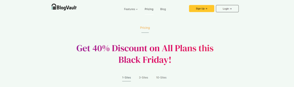 BlogVault Black Friday 2023 promo banner