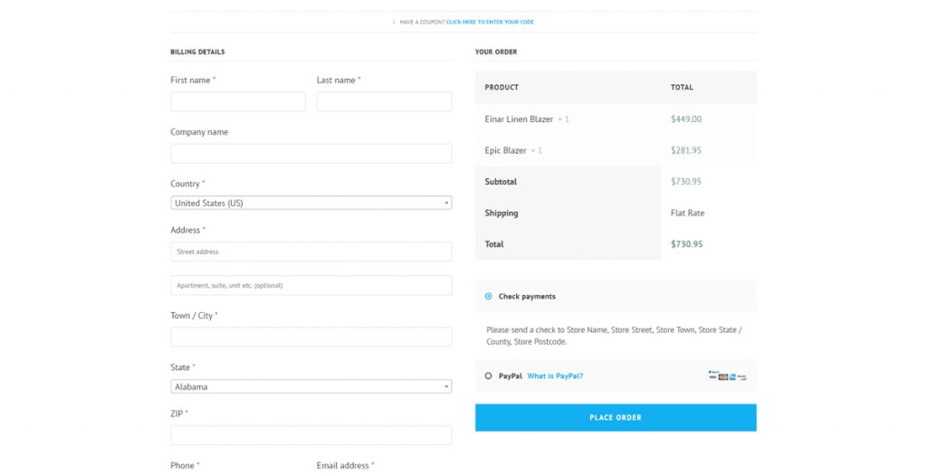 New Checkout Page Style