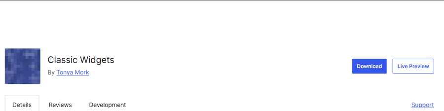 Classic Widgets WordPress plugin WordPress repository screenshot