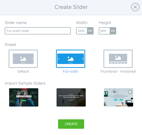 Create Slider