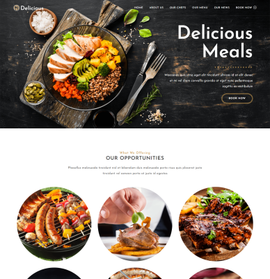 page overview of the OceanWP ecommerce website demo template called Delicious