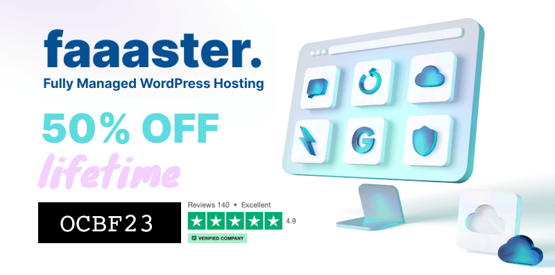 Faaaster.io Managed WordPress Hosting Black Friday 2023 promo banner