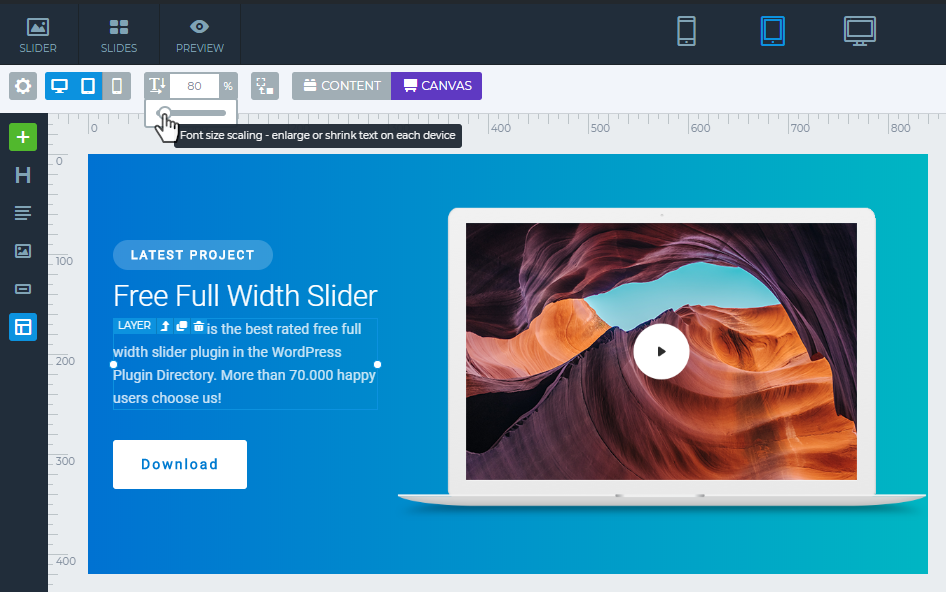 Font Size Scaling On Tablet