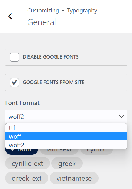 new oceanwp catamaran ocean extra update brings users the option to choose the font format for Google fonts that are being hosted locally