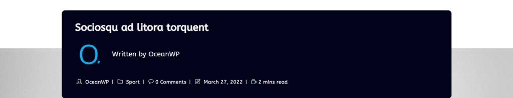 OceanWP Update: preview of the new stylish meta style for new Post Title Styles