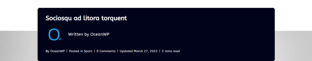 OceanWP Update: preview of the new minimal meta style for new Post Title Styles