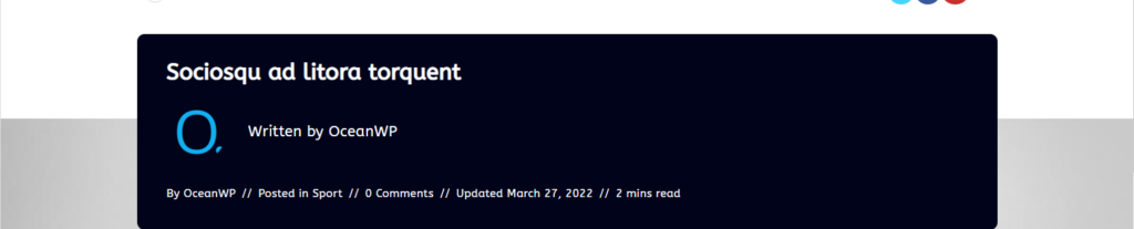 OceanWP Update: preview of the new meta separator style for new Post Title Styles