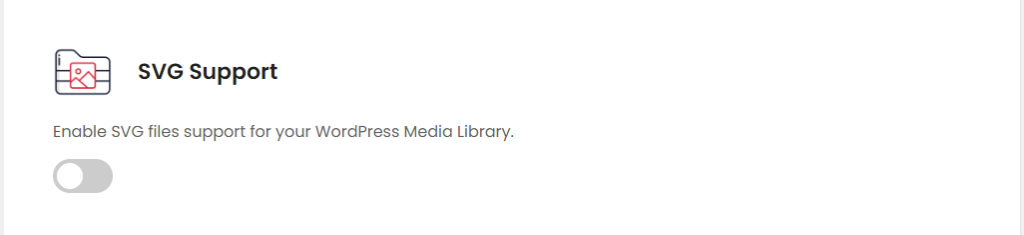 preview of the new OceanWP update feature that allows SVG support for the WordPress Media Library