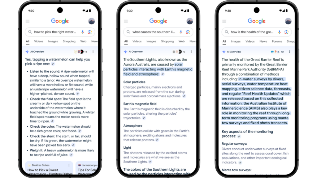 Google's AI overview example