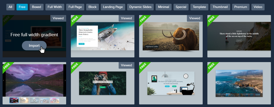 Import Slider From The Template Library