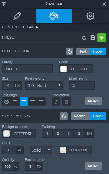 Layer Settings Design