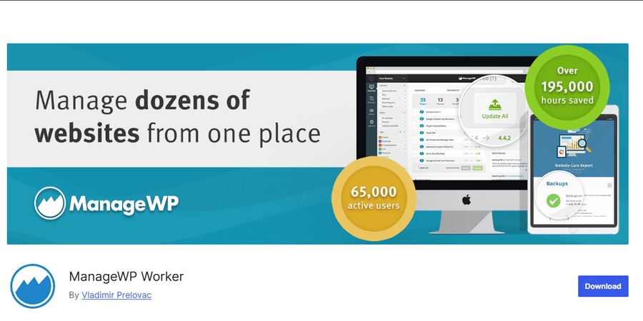 ManageWP Worker WordPress plugin for web design WordPress repository screenshot