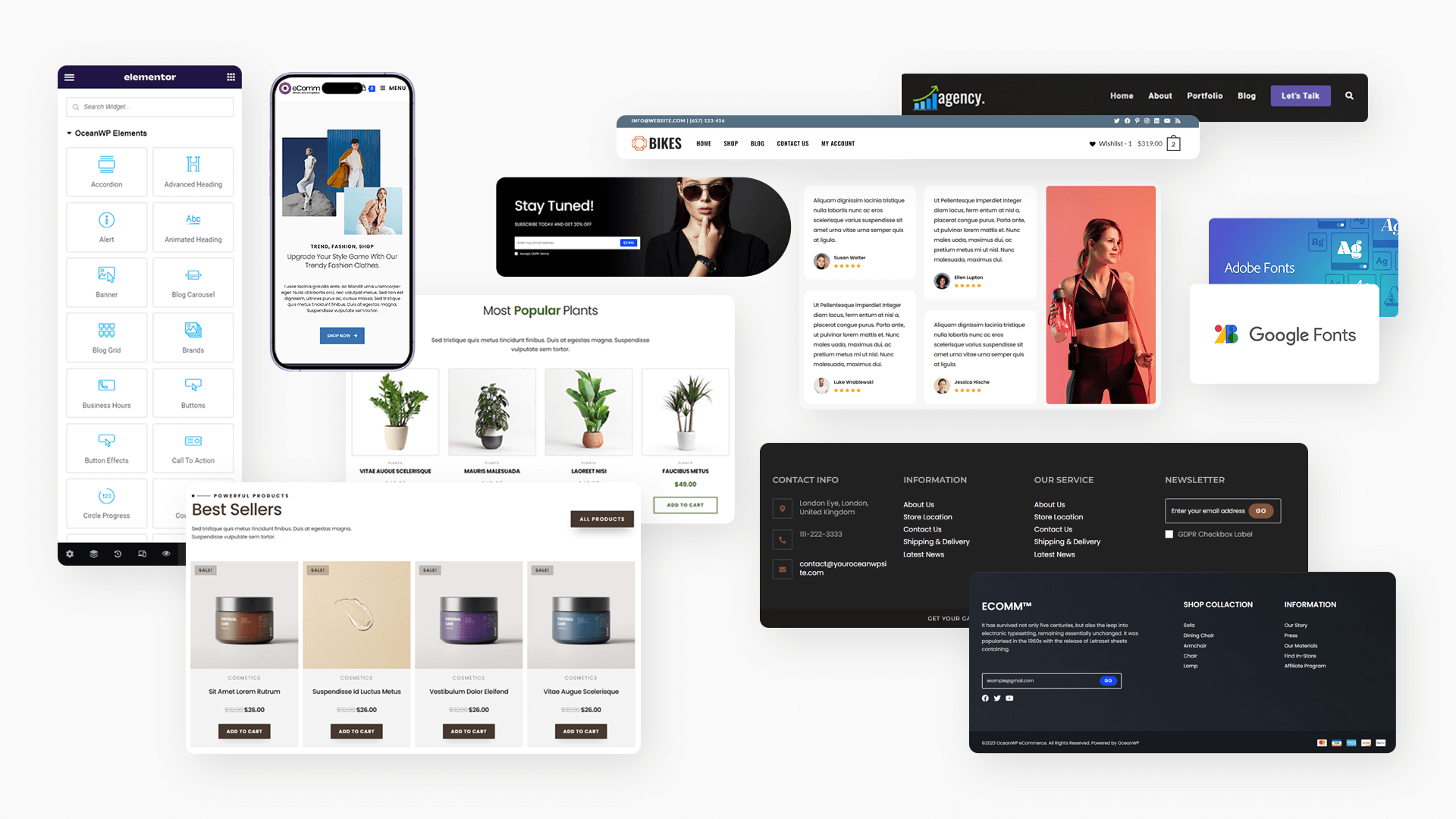 OceanWP best theme for Elementor features display