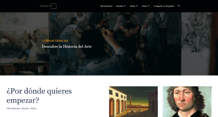 global art blog website homepage built with oceanwp