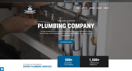 professional plumbing services website made with oceanwp homepage