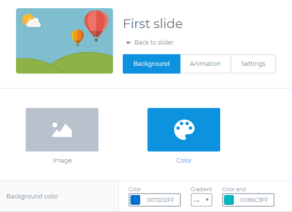 Add backgorund color to the Slider