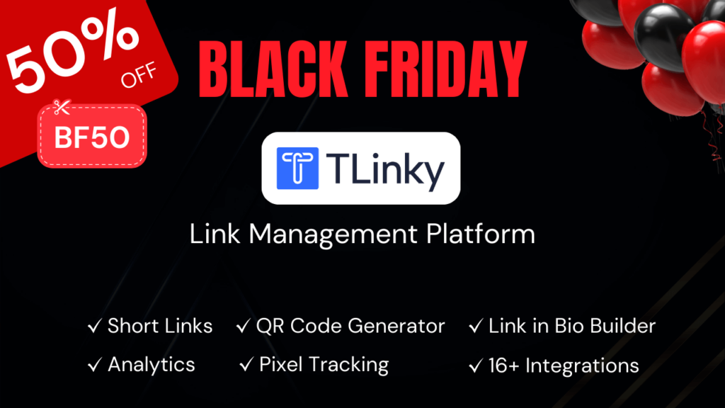 TLinky SaaS Black Friday 2023 promo banner
