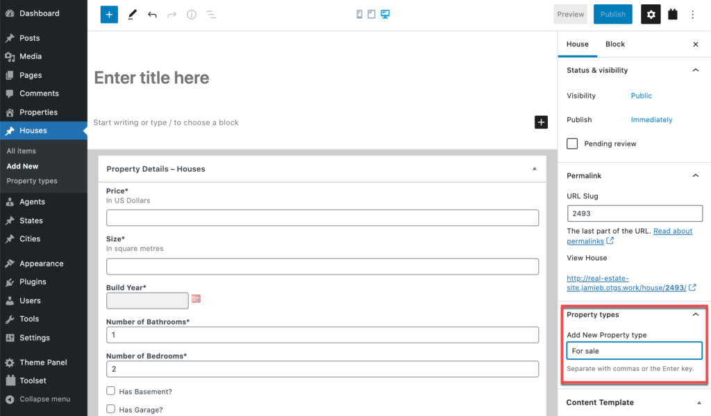 Adding and selecting taxonomies when creating new posts