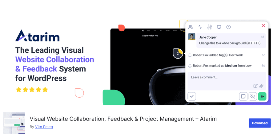Visual Website Collaboration Atarim WordPress plugin for web design WordPress repository screenshot