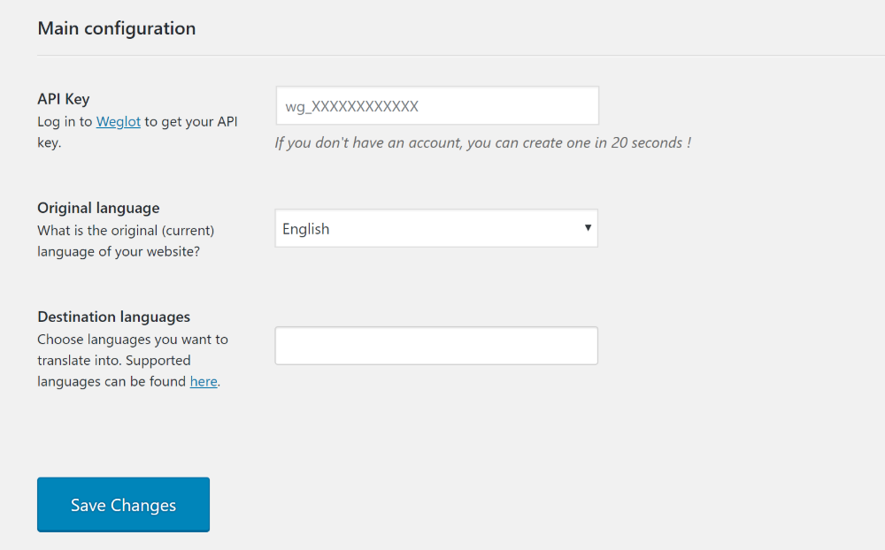 Translate WordPress with Weglot