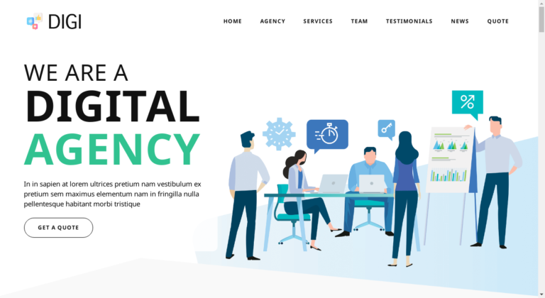 screenshot of the Digital WordPress template ideal for web, digital, marketing or SEO agency or business based on the OceanWP best business WordPress theme